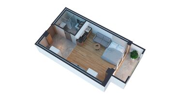 недостроенные дома в бишкеке: 1 комната, 25 м², Элитка, 2 этаж, ПСО (под самоотделку)