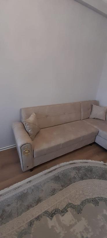 divan islemis: Bej rəngli L formalı künc divanı - Müasir minimal dizayn, düyməli bel — 2