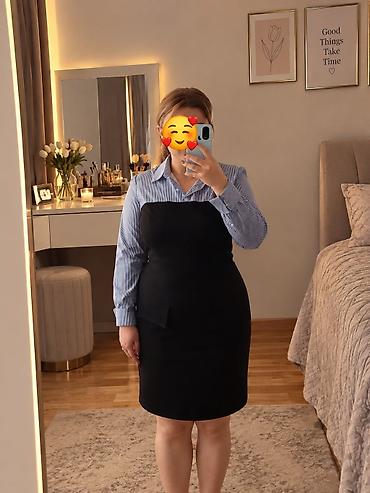 zara turkey endirim: Qadın ofis donu – klassik qara - Stil: Qolçasız, bədənə oturan qara — 1