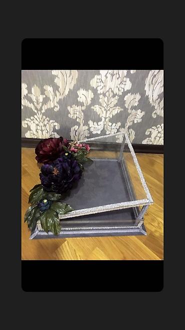 sandiq: Şüşə qapaqlı bəzəkli nişan/qəndil qutuları - Material: şəffaf — 2