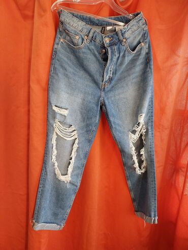 джинсы мальчику: Бойфренды, H&M, Высокая талия, Рваные