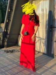 вечернее роскошное платье: Кече көйнөгү, Узун модель, Шифон, Жеңдери менен, M