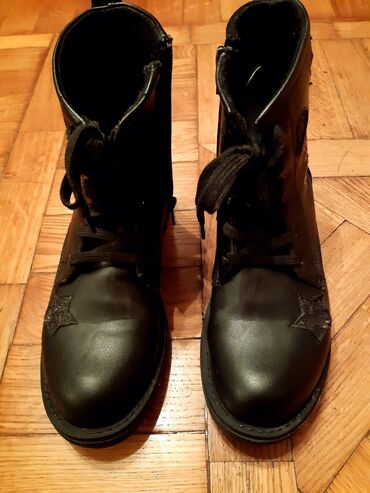 детские кожаные сандалии: Ботильоны, 35, цвет - Черный
