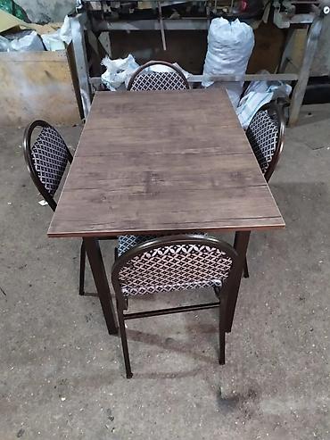 Masa və oturacaq dəstləri: Qonaq otağı üçün, Yeni, Açılmayan, Kvadrat masa, 4 stul — 6