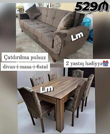 _*Divan+ Masa dəsti*_ Sifarişlə hazırlanır. Dəst şəkildə : *529₼*