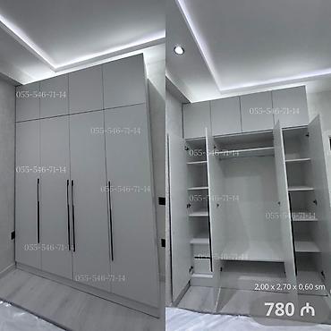 Yeni, 4 qapılı, Ağ, Açılan, Düz dolab