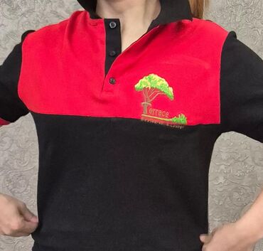 cins pencekler: İş geyimi tipli polo köynək - Rəng: Qırmızı-qara iki rəngli dizayn -