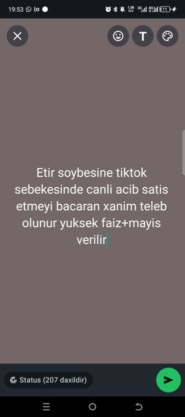 yas heddi olmayan is elanları: Satış məsləhətçisi tələb olunur, Yalnız qadınlar üçün, İstənilən yaş, Təcrübəsiz, Gündəlik ödəniş