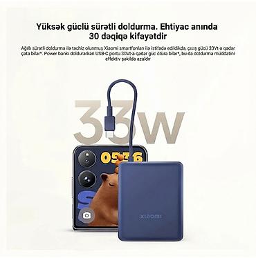 xiaomi planset: Xiaomi 33W Power Bank – 10 000 mAh (daxili kabel ilə) - Sürətli — 3