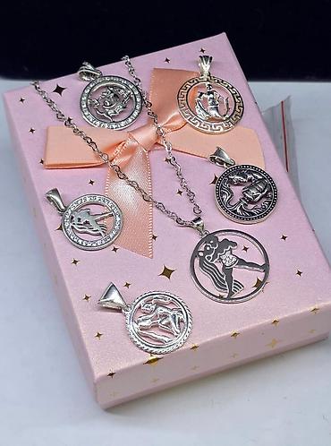 guzgu: Zodiak bürcləri motivli gümüş 925 prob kulonlar və boyunbağılar - — 5