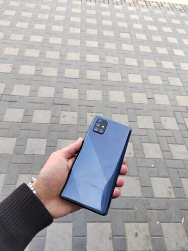 samsung telefon ekranlari: Samsung Galaxy A71, 128 GB, rəng - Qara, Düyməli, Barmaq izi