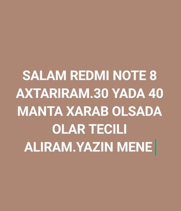 xarab telefonlar: Xiaomi Redmi Note 8, 
 Qırıq