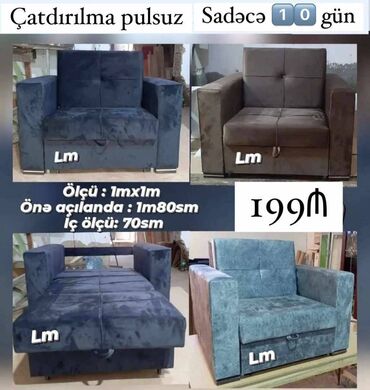 açılıb yığılan oturacaqlar kreslolar: Elani Screen Edib Watcapa Gonderin !! Amerikanka kreslo : 199₼ (1