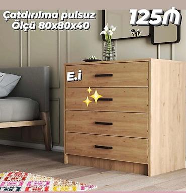 ucuz tavalar: Modern dizaynda 4 çekmecəli komod - Ölçü: 80 x 80 x 40 sm - Material — 1