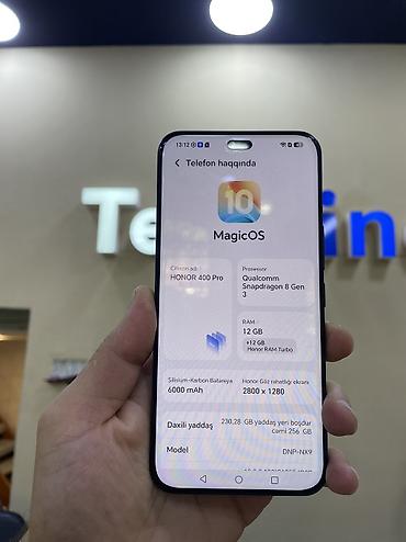 honur 400 pro: Honor 400 Pro, 256 GB, rəng - Qara, Face ID, Barmaq izi, Simsiz şarj — 2