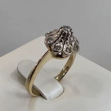женское золотое кольцо с рубином: Невероятно утонченное колечко с бриллиантами "классика" из жёлтого