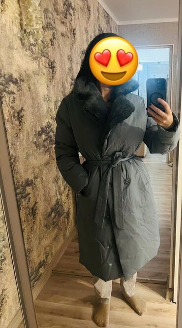 шерстяное пальто: Пальто, Зима, Длинная модель, 4XL (EU 48)