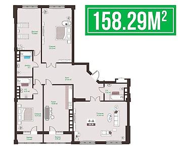deluxe: 4 комнаты, 160 м², Киргизия 1 Элитка, 2 этаж, ПСО (под самоотделку) — 2