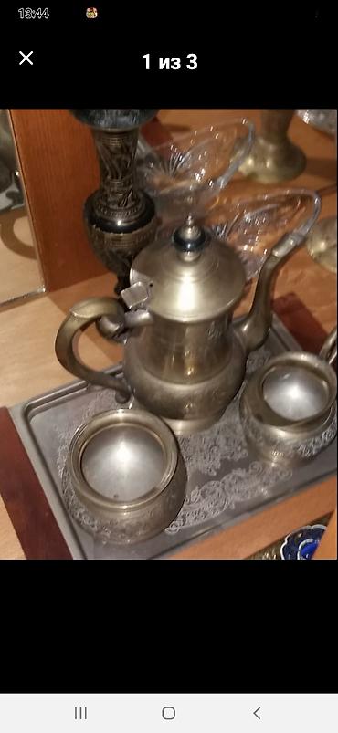 Qab-qacaq və mətbəx ləvazimatları: Çay dəsti, rəng - Qızılı — 1