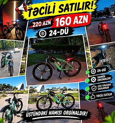 Велосипеды: Təcili satılır – 24‑düymlük dağ velosipedi - Ölçü: 24 düymlük — 1