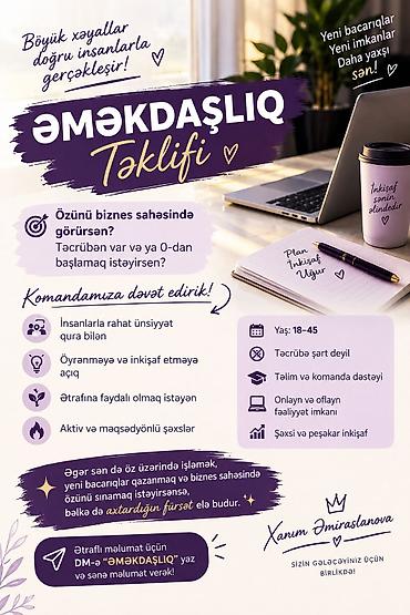 part time is online: Əməkdaşlıq təklifi – biznes sahəsində inkişaf fürsəti Təsvir: - Özünü — 1