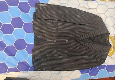 Kostyumlar: Kişi üçün üçlük kostyum dəsti – klassik pinstripe (nazik ağ zolaqlı) — 1