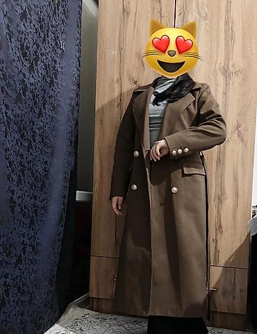 Пальто: Пальто, Классика, Осень-весна, Длинная модель, Двубортная модель, S — 6