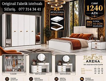 tek neferlik matras: Yataq otağı dəsti – Arena modeli - Material: MDF, maşın boyası ilə — 1