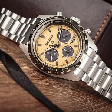 Спортивные часы: Seiko Prospex Chronograph “Panda Gold” на браслете из нержавеющей