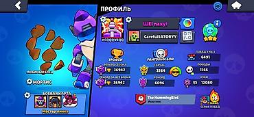 Другие аксессуары: Продажа аккаунта Brawl Stars Основное: - 36 942 трофеев - Уровень — 7