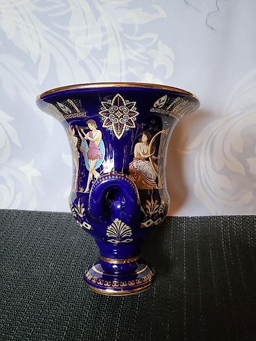 Ostali kućni dekor: Cup,vaza 1960g+ nov grcki,porcelanski,rucno oslikan 24 kar.zlatom — 9