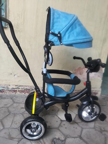 Uşaq üçtəkərli velosiped – valideyn idarəetmə tutacaqlı - Rəng: mavi