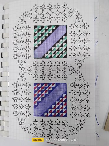 Şəkillər, tablolar: Məhsul: Əl işi qrafik rəsmlər və ornament sketçləri Təsvir: - Ağ — 12