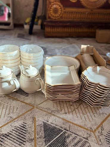 dish sets: Комплект посуды,качественнаявсё по 12 шт и 2 чайника — 4