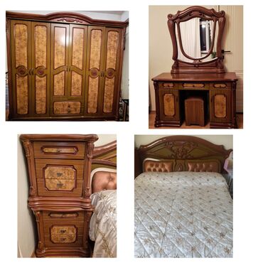 işlemiş taxta qaplar: Malaziya mebeli satılır 500 azn.Taxtın matrası var.Dəst yaxşı