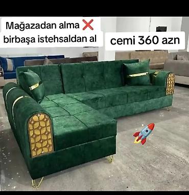 yazi formalari: Künc divan, Yeni, Vеlur parça, Şəhərdaxili pulsuz çatdırılma — 1