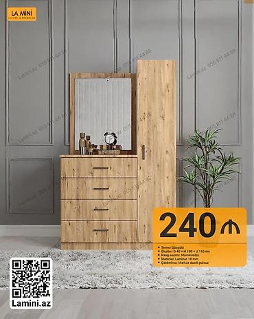 kamod: Termo güzgülü komod-dolab dəsti - Ölçülər: D 40 x H 180 x U 110 sm - — 1