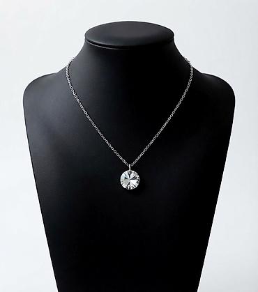 Цепочка чынжыр мончок ожерелье колье Ц с прозрачным кристаллом на