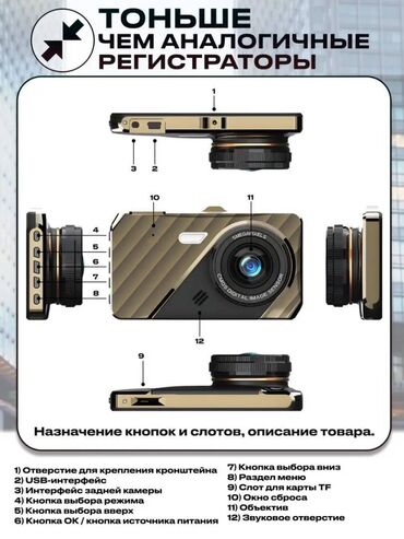 Видеорегистраторы: Видеорегистратор Новый, На лобовое стекло, Без GPS, Есть G-Sensor, Без антирадара — 4
