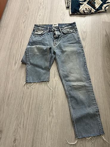 брюки зара: Джинсы ZARA Authentic Denim by TRF - Прямой крой, средняя посадка - — 2