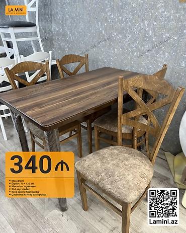 Mebel: Mebel dəsti – masa və 4 stul - Masa ölçüləri: 70 × 120 sm - Mexanizm — 1