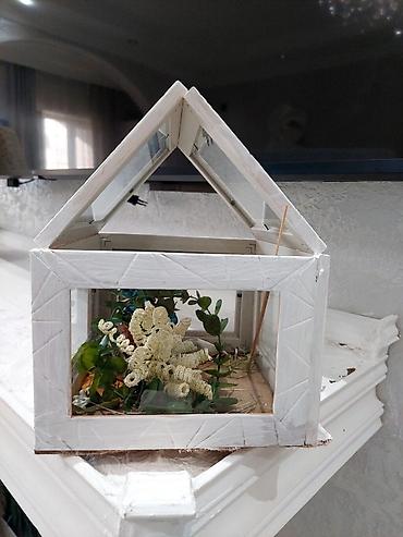 taxta dibcek: Ağ rəngli dekorativ mini istixana/terrarium Instagram:@art_form.design — 1