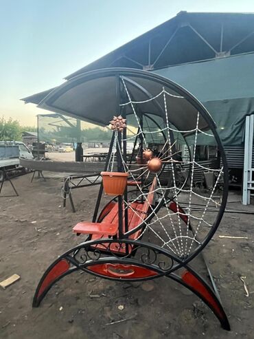 Садовые качели: Садовые качели Металл, Со спинкой, С крышей — 2