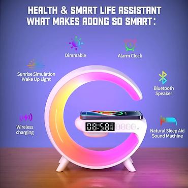saat alanlar: 🔌 Wireless Charger 4-in-1 — LED Lampa, Bluetooth Kolonka, Stolüstü — 2