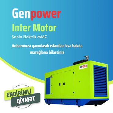 elektrik saygaci qiymeti: Yeni Dizel Generator GenPower, Pulsuz çatdırılma, Zəmanətli, Kredit yoxdur