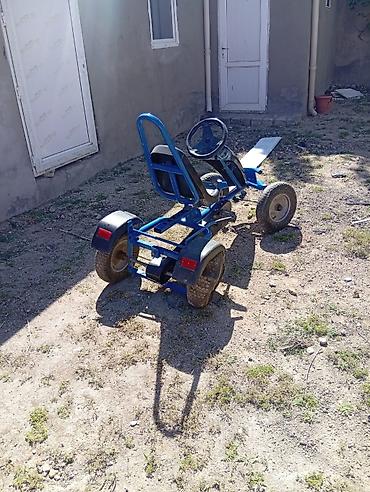 uşaq velosiped satisi: Pedallı uşaq gokardı - Rəng: mavi-qara - Sükanla idarəetmə, ön — 2