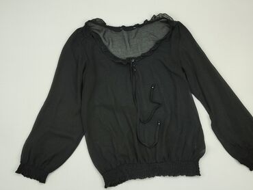 czarne bluzki długi rekaw: Blouse, S (EU 36), condition - Good