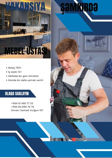 metbex divanlari: Şəmkirdə təcrübəli və ya təcrübəsiz mebel ustası axtarılır aylıq maaş