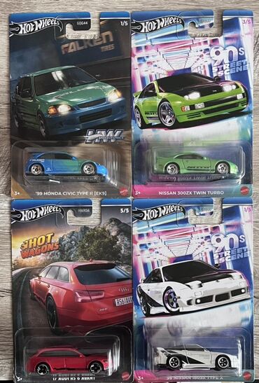 qab qaşiq: Hot Wheels kolleksiya dəsti – 4 ədəd kartlı model - ’99 Honda Civic