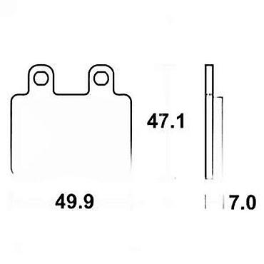 vilasti kljuc: Sinterovane kočione pločice za motocikl – dimenzije 49.9 x 47.1 x 7.0 — 2